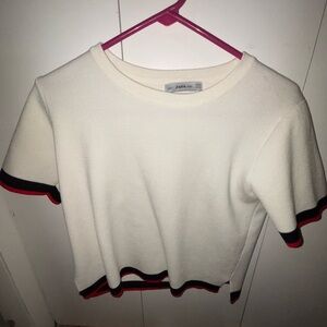 ZARA Knit Cream Top Size M
